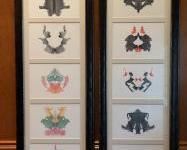 Pair of Framed Rorschach Inkblots Cards