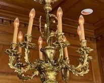Antique / Vintage Solid Brass 8 Arm Candelabra Chandelier