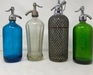 Four Early 1900's Seltzer Bottles