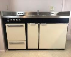 Vintage Acme Kitchenette Model ROE9Y-230V.A.C.
Stove, Refrigerator, Sink Combo