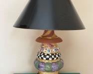 McKenzie Childs Porcelain Lamp and Table