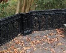 Antique Cast Iron Fencing
Featuring American Eagles and Fasces
NOTE: Fence has been disassembled and stacked on a pallet for easy removal