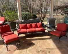5 Piece Vintage Metal Patio Set w/ Cushions