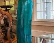 Aqua Blue Rosenthal Curved Vase