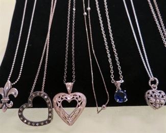 Sterling silver (925) pendant necklaces.