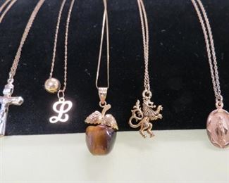 Gold filled pendant necklaces.