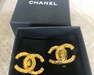 Chanel CC logo clip earrings - $285 or best offer.