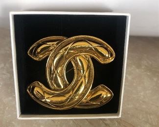 Chanel gold plated CC logos Matelasse pin - $300 or best offer.