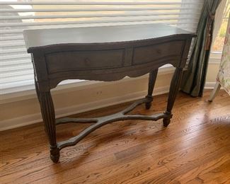 Sofa / Console table (olive green color) (42” wide, 16” deep, 32” tall) - $150 or best offer.