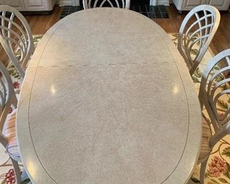 Henredon dining table with 8 chairs (4 side chairs & 4 arm chairs) (80” long, 44” wide) - $1,000 or best offer.