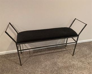 Modern upholstered bench with metal frame (44.5” long, 11” deep, 17.5” tall) - $100 or best offer.