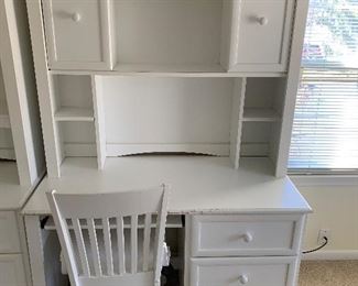 Desk with top hutch & chair - (47.5” wide, 23.5” deep, 68.5” tall) - $150 or best offer.