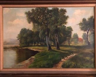 Painting of a war zone