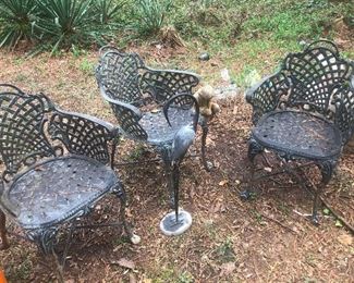 wrought iron patio furniture I would say something funny but it's late and I have to be at the sale early for God's sake I'm only human