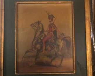 Prancing animal and the horse he rode in on