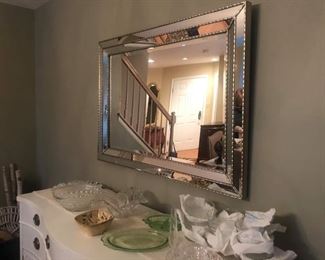 Excellent condition dining room mirror measures 43 inches long, 31 in height. Call 908-896-5943 to purchase or with questions