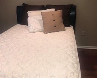 Bed ensemble with leather headboard.Asking $595.  Call 908-896-5943 to purchase or with questions