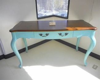 Lot 110 Large Turquoise Blue Secretary Desk