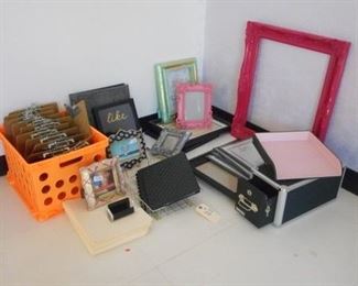 Lot 109 Assorted Office Goods and Picture Frames