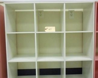 Lot 127 Simple White Wooden Cubby Shelf