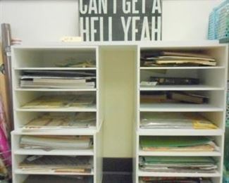 Lot 130 White Shelves with Sign
