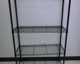 Lot 146 Simple Black Metal Shelf Unit 55 tall x 35 wide x 14 deep