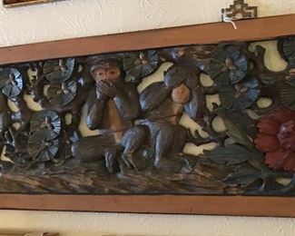 Carved wood panels