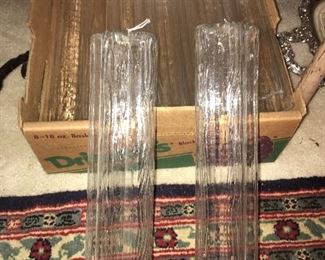 Mid century glass light fixture parts