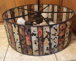 Mid-Century glass hanging light fixture
