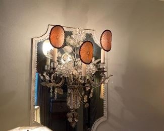 Pair of 18th century faux rock crystal Sconces. 