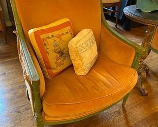 Pair of oversized French chairs. 
