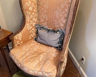 Antique French Wingback chair. 