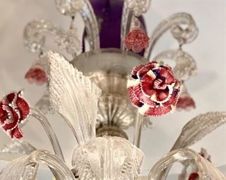 Venetian hand blown glass chandelier. 
