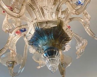 Venetian hand blown glass chandelier. 