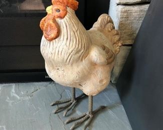 Ceramic hen is 9" x 6"