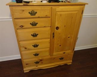 6 drawer side cabinet pine chest