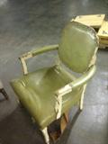 Antique green leather chair