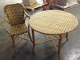Wicker Table and Chair