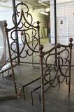 18th Century Iron Bed

This beautiful antique bed is imported from Italy. Heavy hand-hewn iron construction. Great for a kids room or as a daybed.  Dimensions: Headboard 39"w x 78"h, Footboard 39"w x 48"h