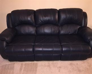Very Nice Like New Leather Sleeper Sofa (Mattress Still in Plastic Covering) Matching Reclining Loveseat 