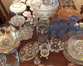 Depression Glassware/Vintage Punch Bowl/Crystal