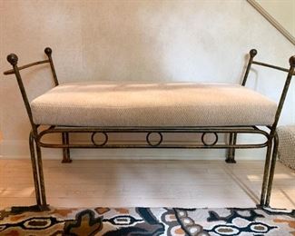 Metal Bench with Seat Cushion