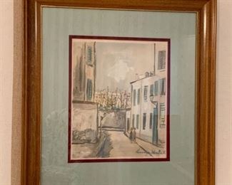 Framed Artwork / Painting, Signed Maurice Utrillo