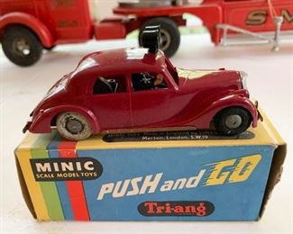Vintage Tri-ang Push and Go Riley Police Car with Box