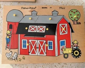 Vintage Fisher Price Puzzle - Barn