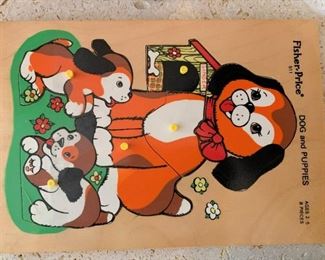 Vintage Fisher Price Puzzle - Dog and Puppies