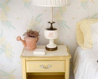 Vintage Pale Yellow French Provincial Nightstand