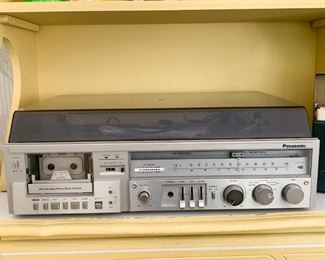 Panasonic Stereo System with 2 Speakers - Radio, Cassette Player & Turntable Combo