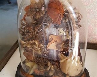 VICTORIAN HUMAN HAIR MOURNING TREE CROSS