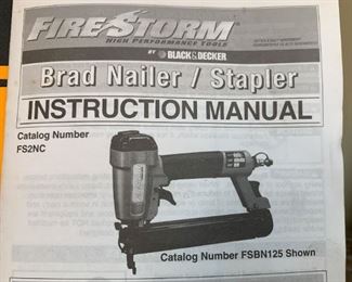 Lot #214 - $50 - Black & Decker Firestorm Brad Nailer / Stapler Set
